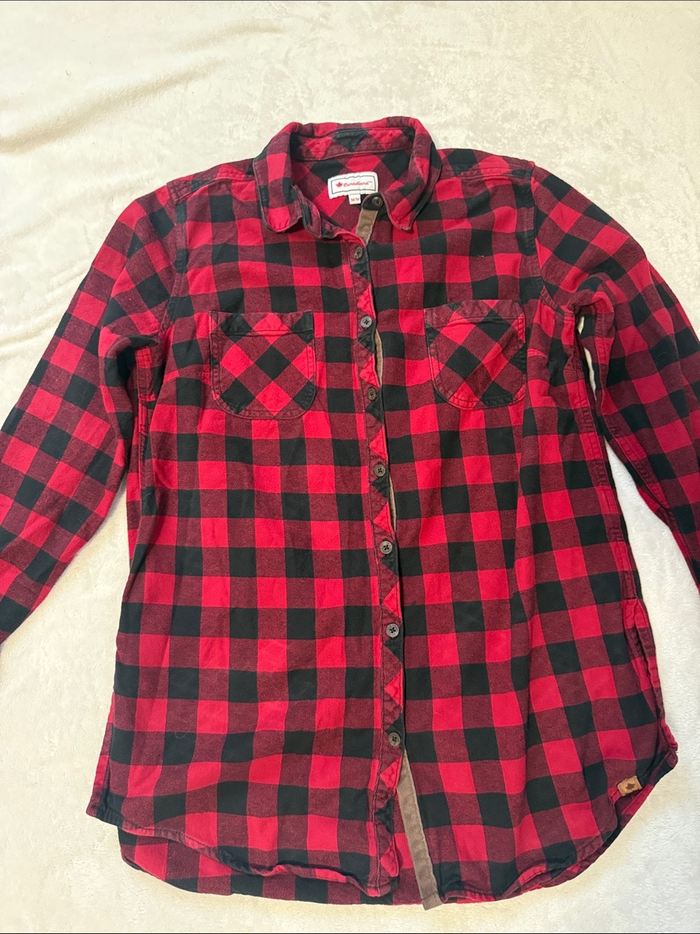 Red and Black Buffalo Plaid Button-Up Shirt